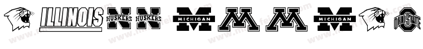 NCAA Illinois Fighti字体转换